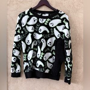 Weekending Ghost Print Black and White Sweater with Matching Socks